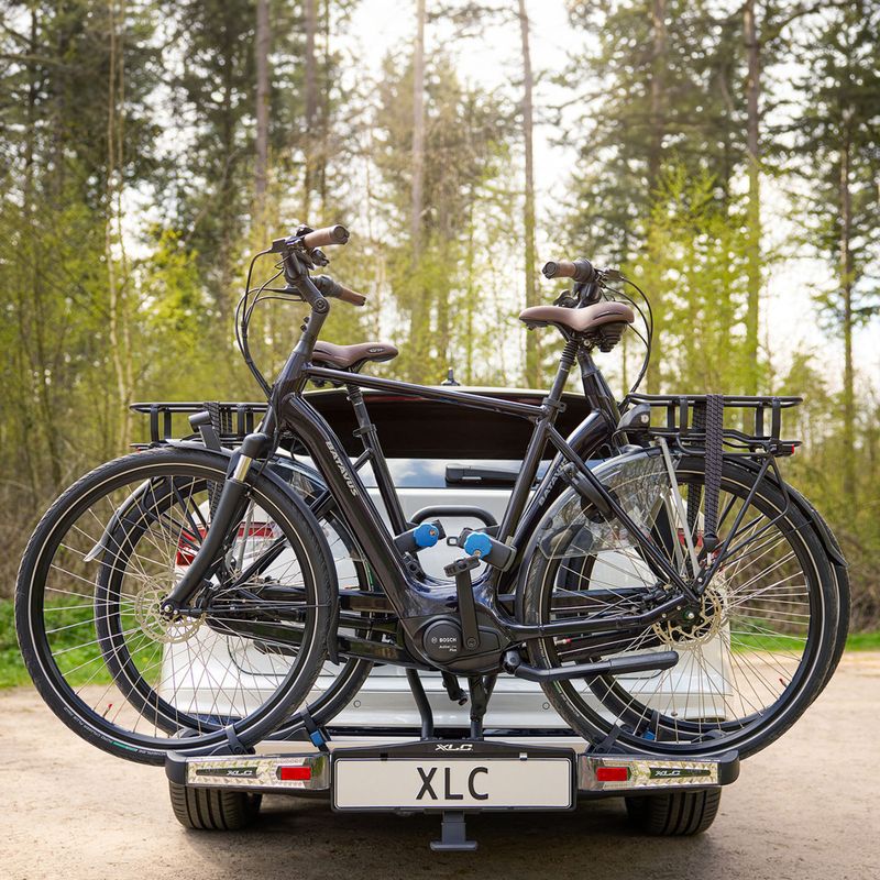 Bagażnik rowerowy na hak XLC Azura Xtra LED 2Bikes silver/black 19