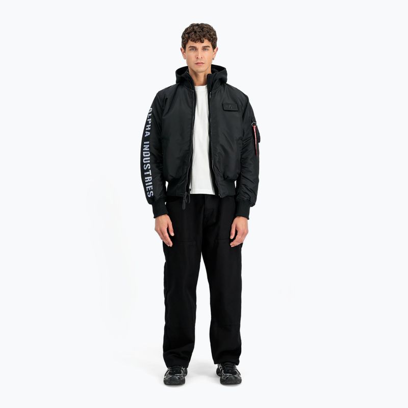 Kurtka męska Alpha Industries MA-1 D-Tec Sleeve Embroidery Bomber black/reflective 2
