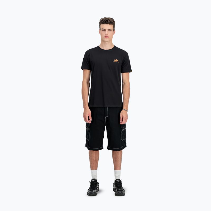 Koszulka męska Alpha Industries Basic Small Logo black/neon orange 2