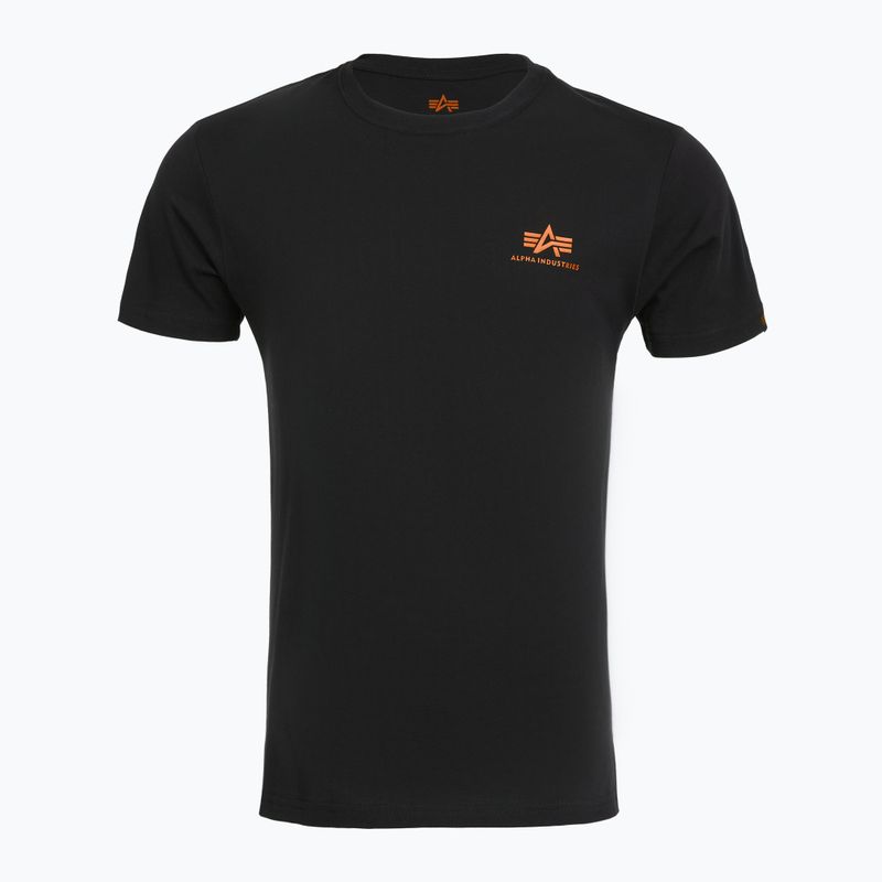 Koszulka męska Alpha Industries Basic Small Logo black/neon orange 5