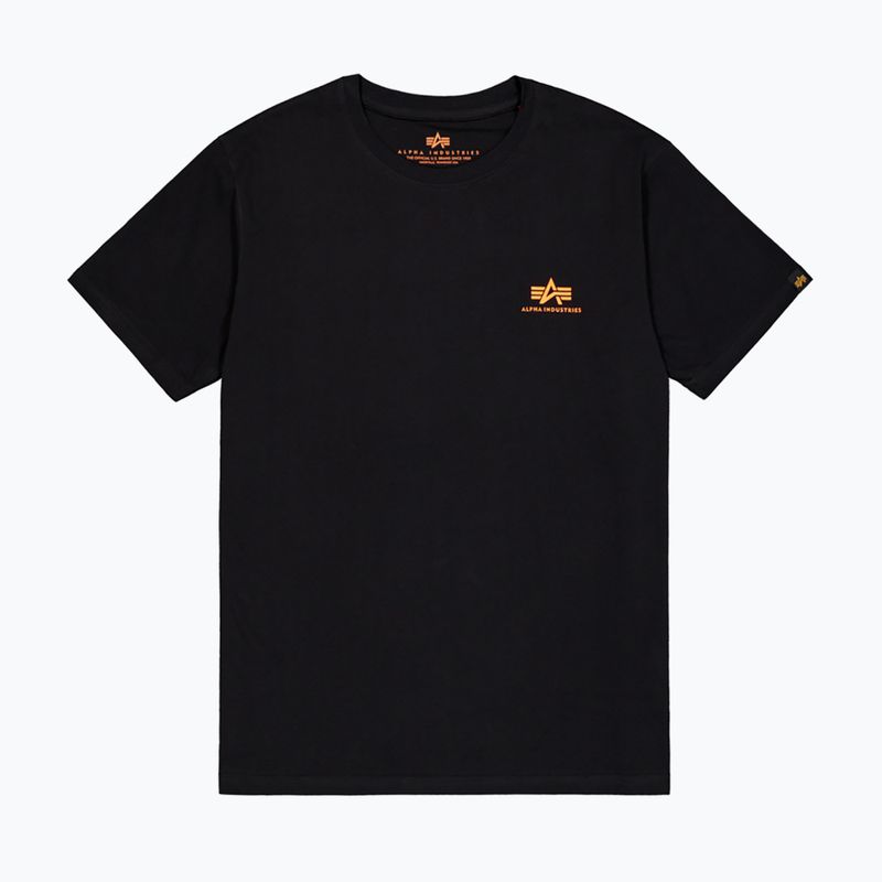 Koszulka męska Alpha Industries Basic Small Logo black/neon orange 5