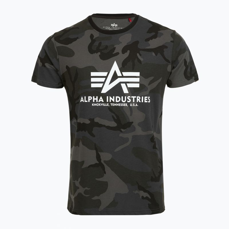 Koszulka polo męska Alpha Industries Basic Camo black camo