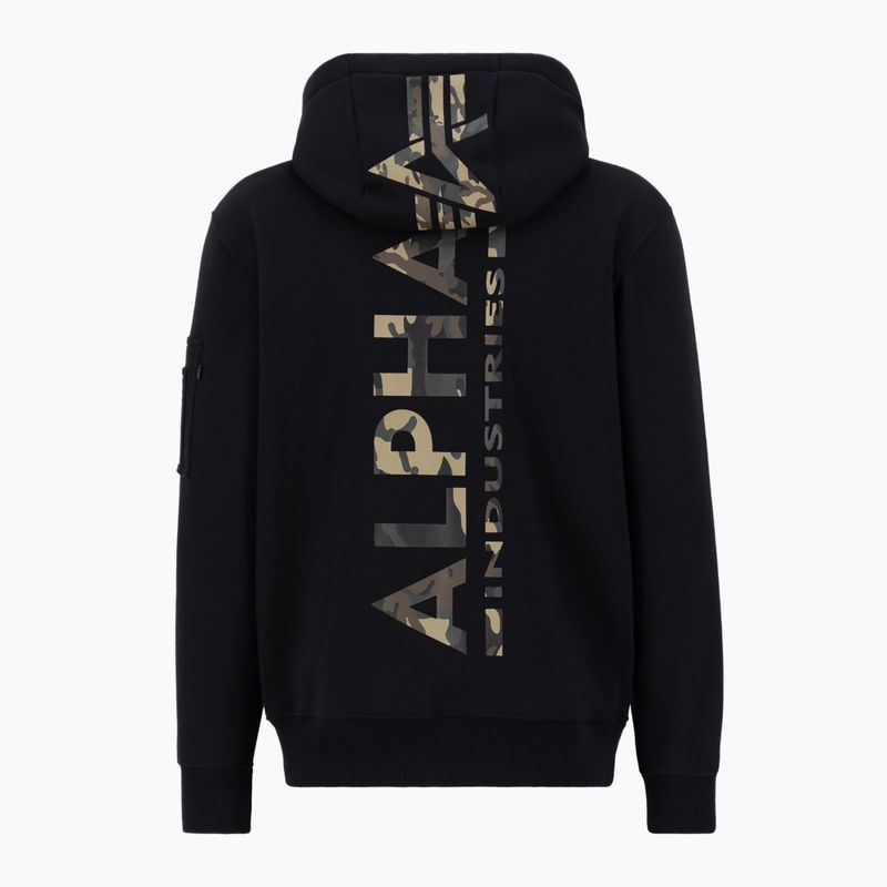 Bluza męska Alpha Industries Back Print Camo Print black/woodland 4