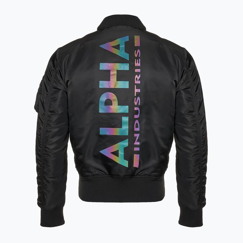 Kurtka męska Alpha Industries MA-1 ZH Back Print black / rainbow reflective 3