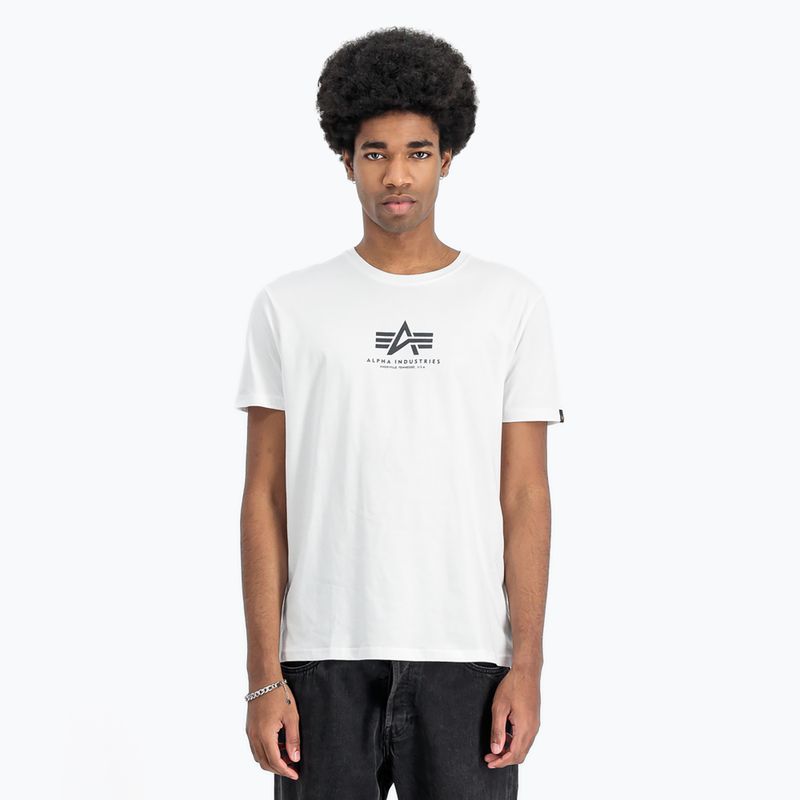 Koszulka męska Alpha Industries Basic Mid Logo white