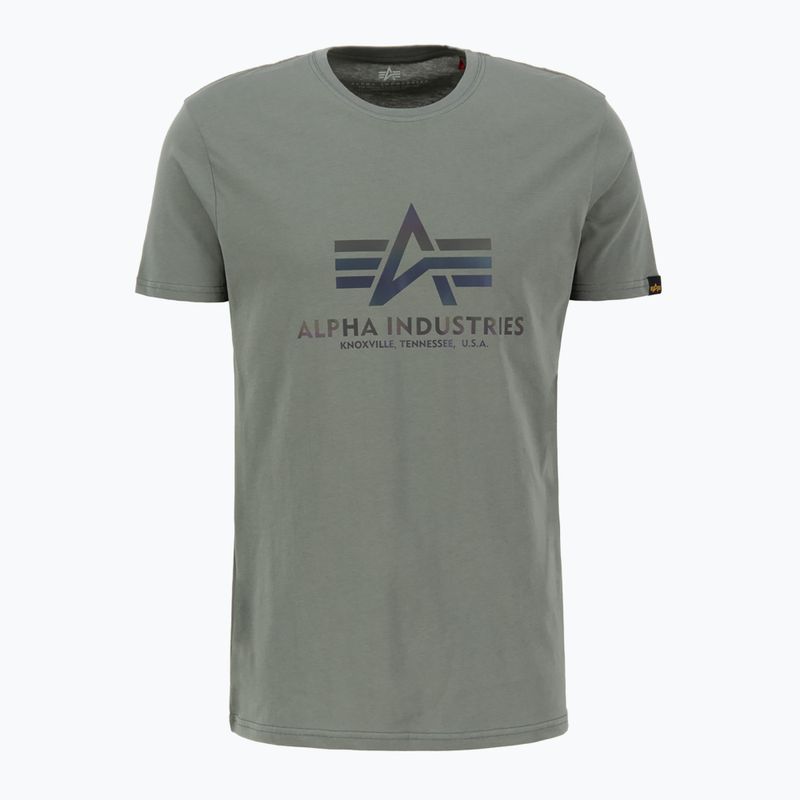 Koszulka męska Alpha Industries Basic Rainbow Reflective vintage green 2