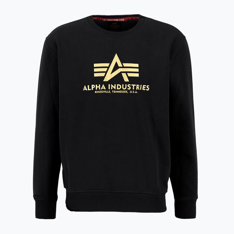 Bluza męska Alpha Industries Basic Carbon black/gold 3