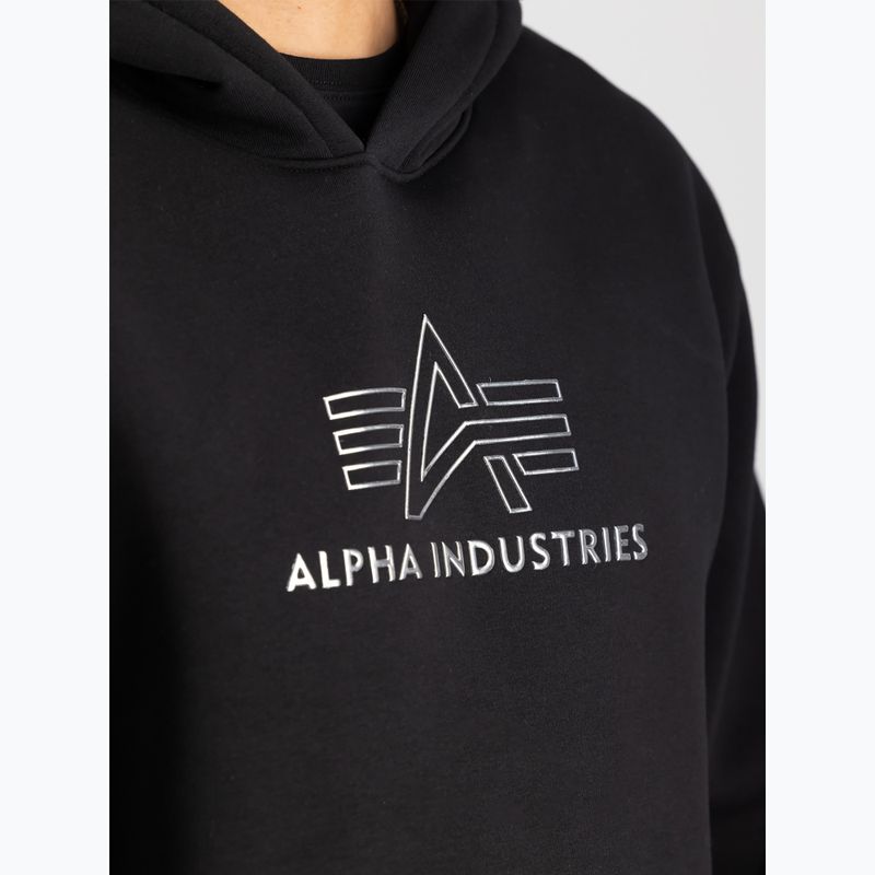 Bluza męska Alpha Industries Basic Hoodie TPU black/chrome 5