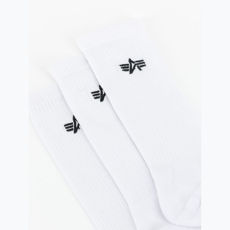 Skarpety męskie Alpha Industries Basic 3 pary white 3