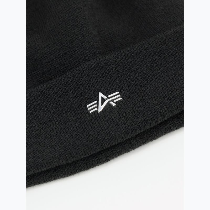 Czapka zimowa Alpha Industries Metal Logo Beanie black 3
