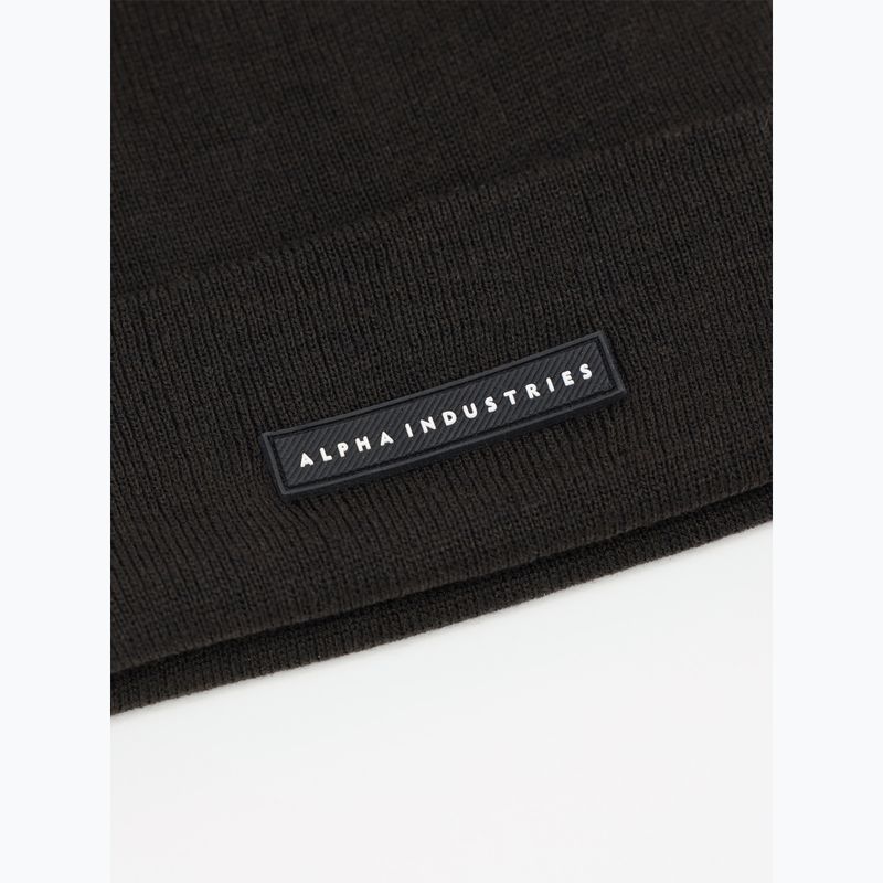 Czapka Alpha Industries Rubber Logo Beanie black 3
