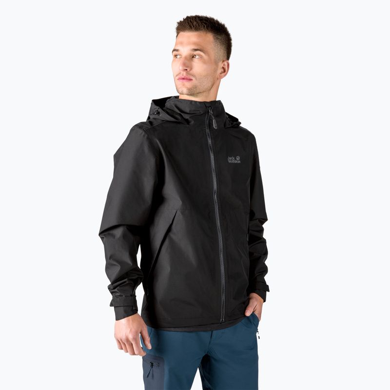 Kurtka przeciwdeszczowa męska Jack Wolfskin Evandale black