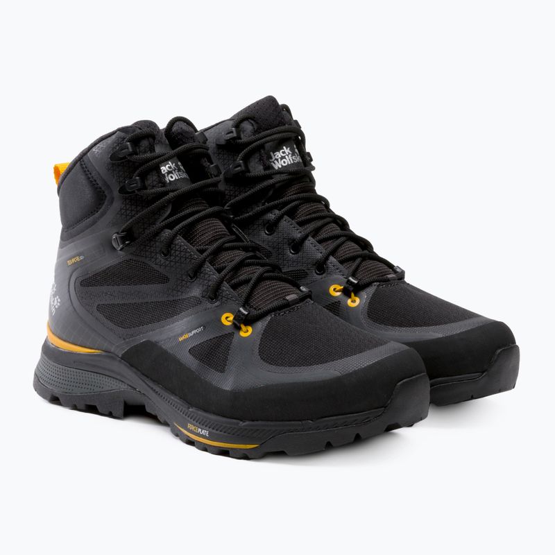 Buty trekkingowe męskie Jack Wolfskin Force Trekker Texapore Mid black/burly yellow 4