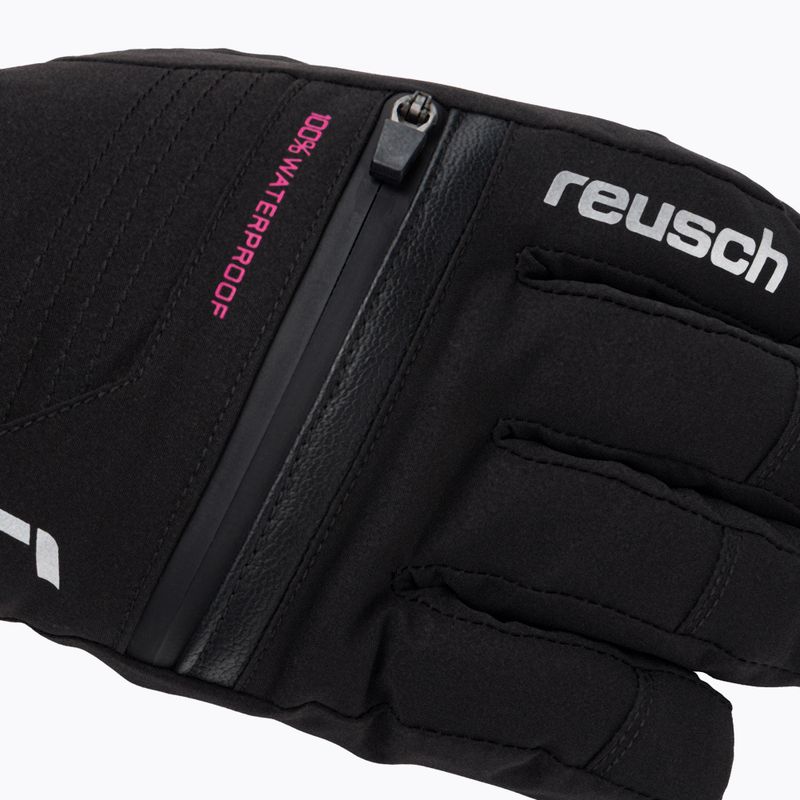 Rękawice narciarskie dziecięce Reusch Lando R-TEX XT black/pink glo 5