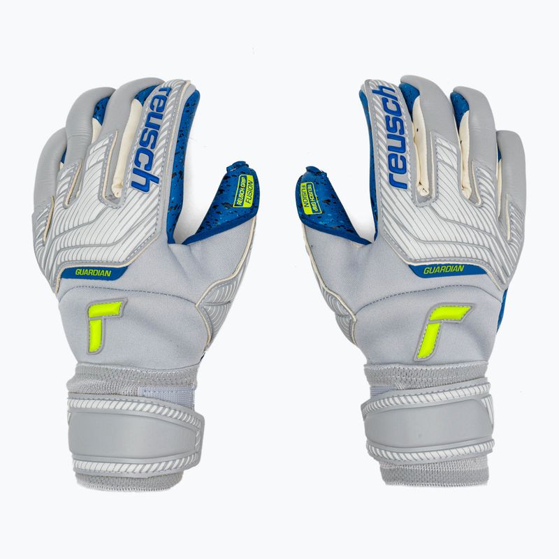 Rękawice bramkarskie Reusch Attrakt Fusion Guardian vapor gray/safety yellow/deep blue