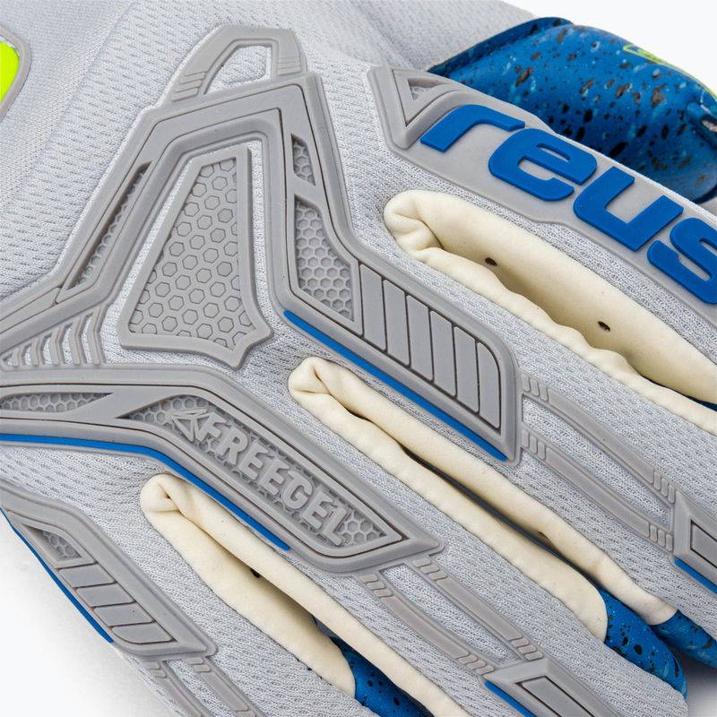 Rękawice bramkarskie Reusch Attrakt Freegel Fusion Ortho-Tec Goaliator vapor gray/safety yellow/blue 4