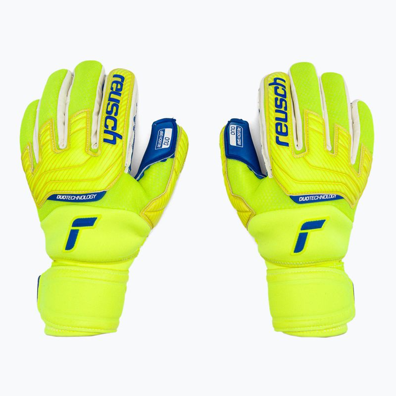 Rękawice bramkarskie Reusch Attrakt Duo Ortho-Tec safety yellow/deep blue