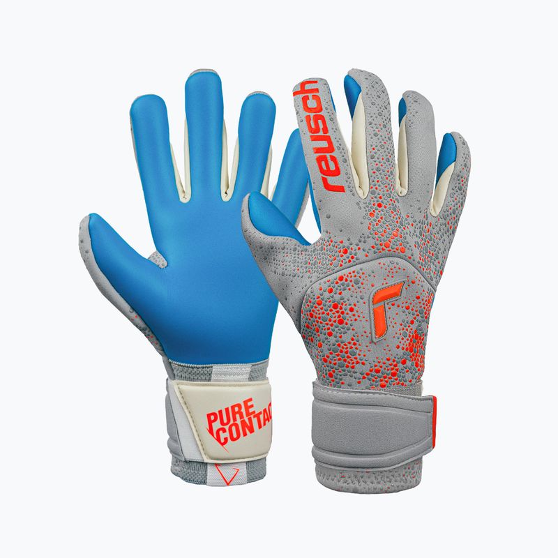 Rękawice bramkarskie Reusch Pure Contact Aqua vapor gray/shocking orange/aqua blue 6