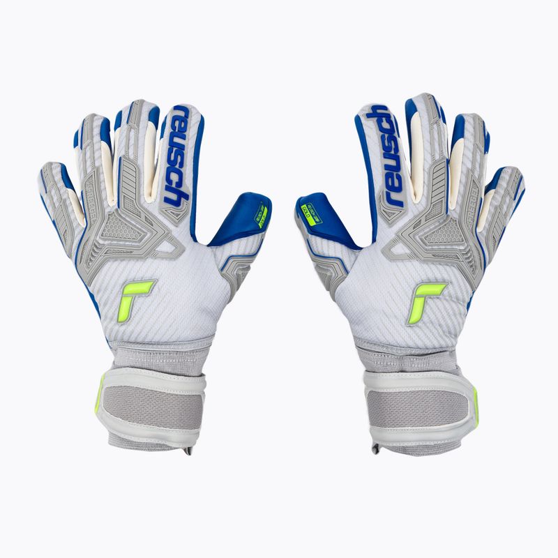 Rękawice bramkarskie Reusch Attrakt Freegel Gold Finger Support vapor gray/safety yellow/deep blue