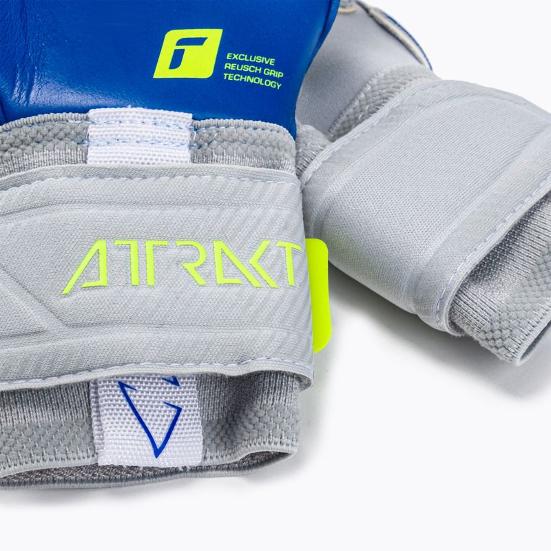 Rękawice bramkarskie Reusch Attrakt Gold X Evolution Cut vapor gray/safety yellow/deep blue 4