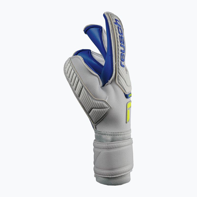 Rękawice bramkarskie Reusch Attrakt Gold X Evolution Cut vapor gray/safety yellow/deep blue 7