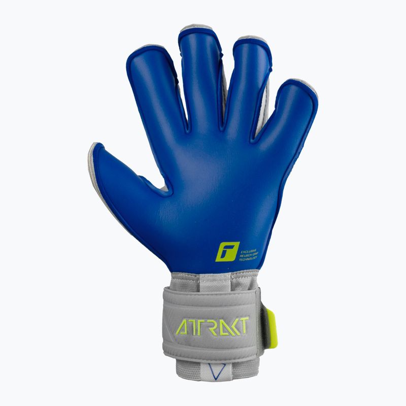 Rękawice bramkarskie Reusch Attrakt Gold X Evolution Cut vapor gray/safety yellow/deep blue 8