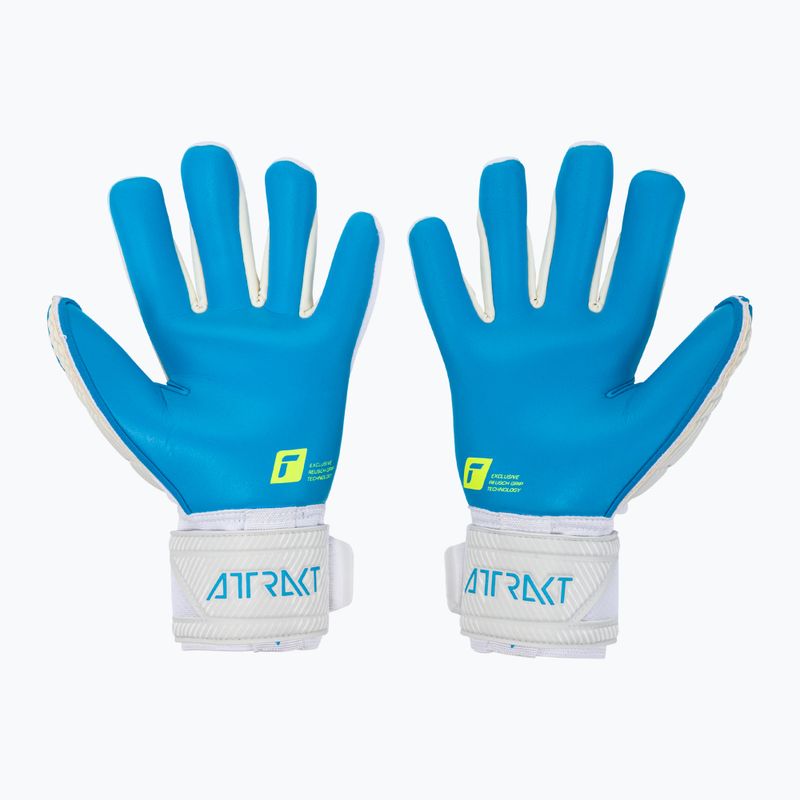 Rękawice bramkarskie Reusch Attrakt Aqua white/aqua blue 2