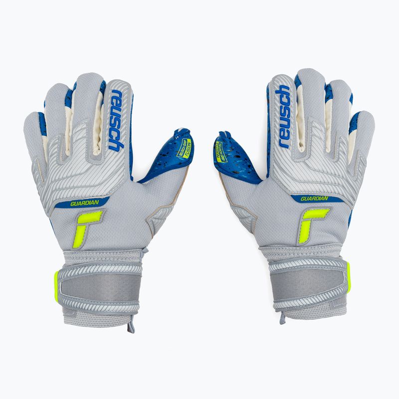 Rękawice bramkarskie dziecięce Reusch Attrakt Fusion Finger Support Guardian vapor gray/yellow 3