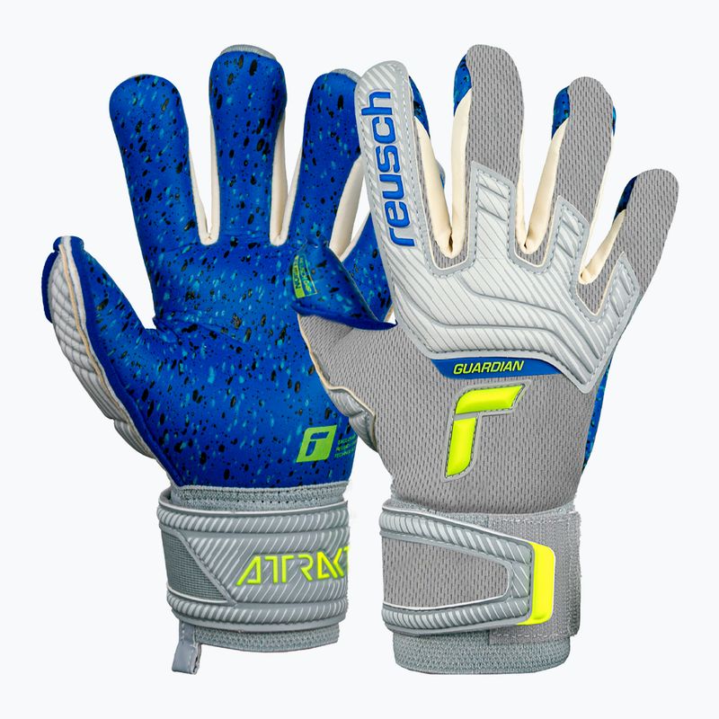 Rękawice bramkarskie dziecięce Reusch Attrakt Fusion Finger Support Guardian vapor gray/yellow 7