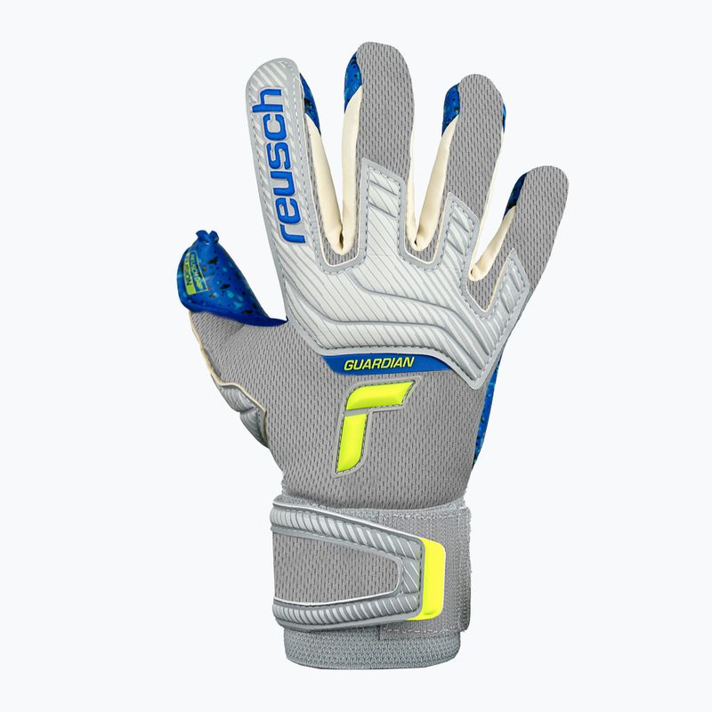 Rękawice bramkarskie dziecięce Reusch Attrakt Fusion Finger Support Guardian vapor gray/yellow 10