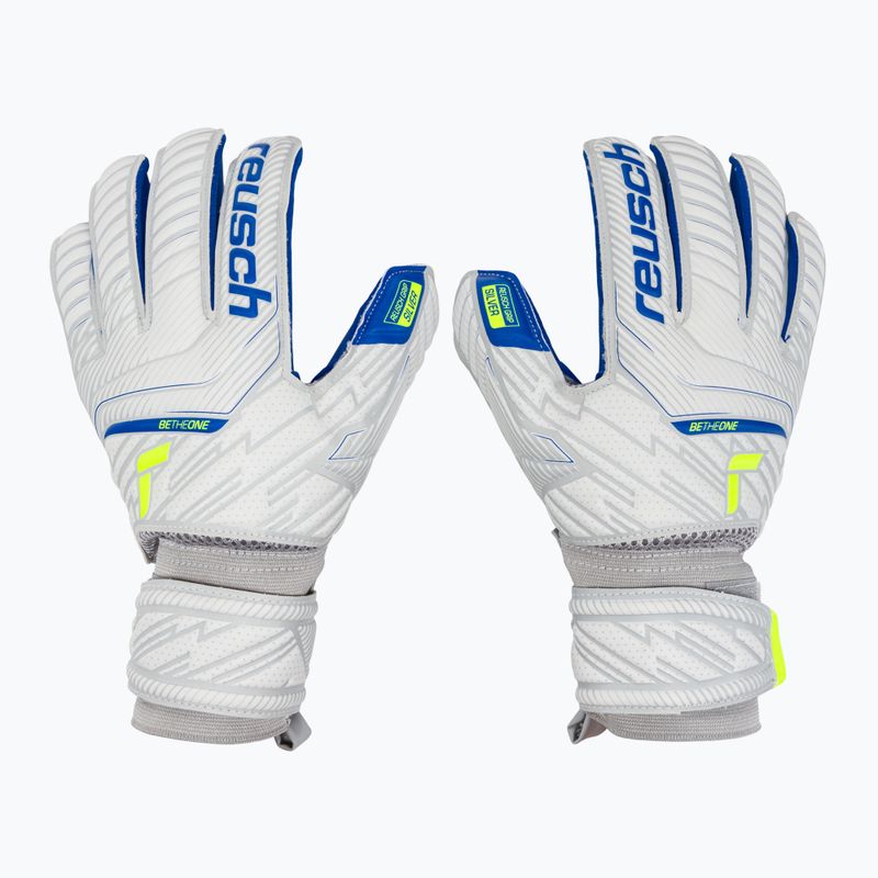 Rękawice bramkarskie dziecięce Reusch Attrakt Silver Roll Finger vapor gray/safety yellow/deep blue