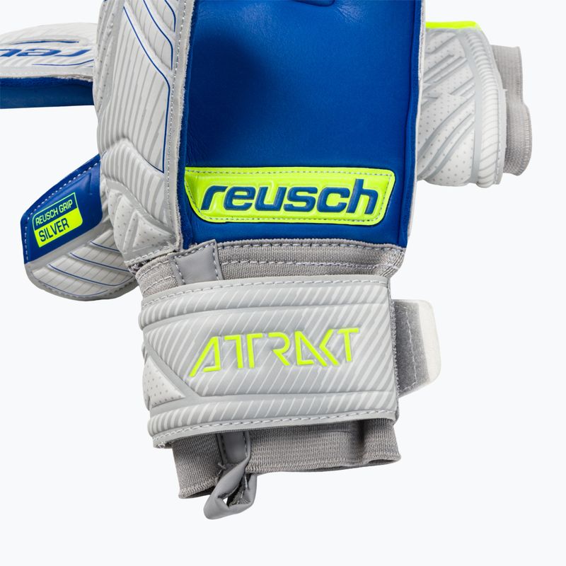 Rękawice bramkarskie dziecięce Reusch Attrakt Silver Roll Finger vapor gray/safety yellow/deep blue 4