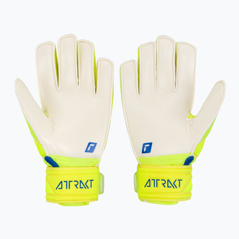 Rękawice bramkarskie dziecięce Reusch Attrakt Solid safety yellow/deep blue/white 2