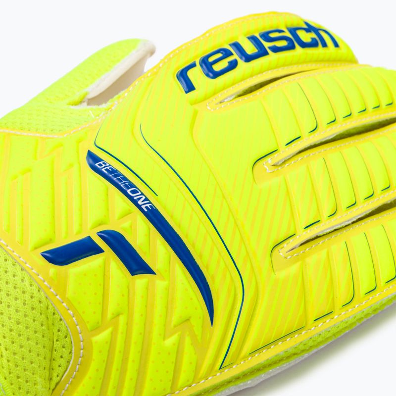 Rękawice bramkarskie dziecięce Reusch Attrakt Solid safety yellow/deep blue/white 3