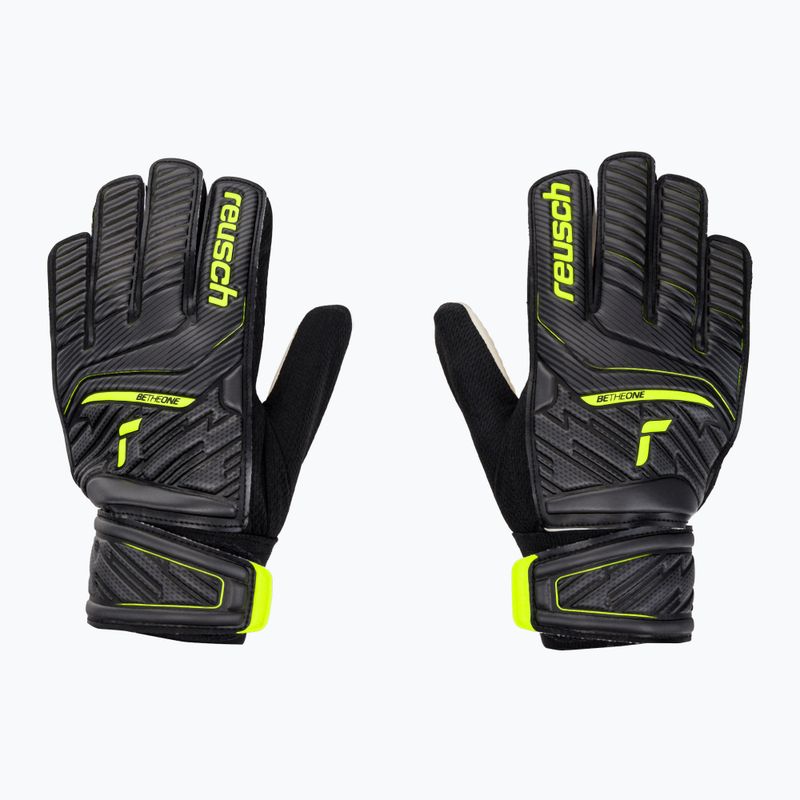 Rękawice bramkarskie dziecięce Reusch Attrakt Starter Solid black/safety yellow