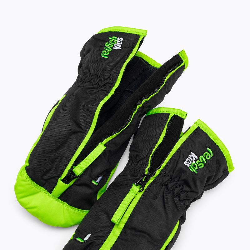 Rękawice narciarskie dziecięce Reusch Ben Mitten black/neon green 4