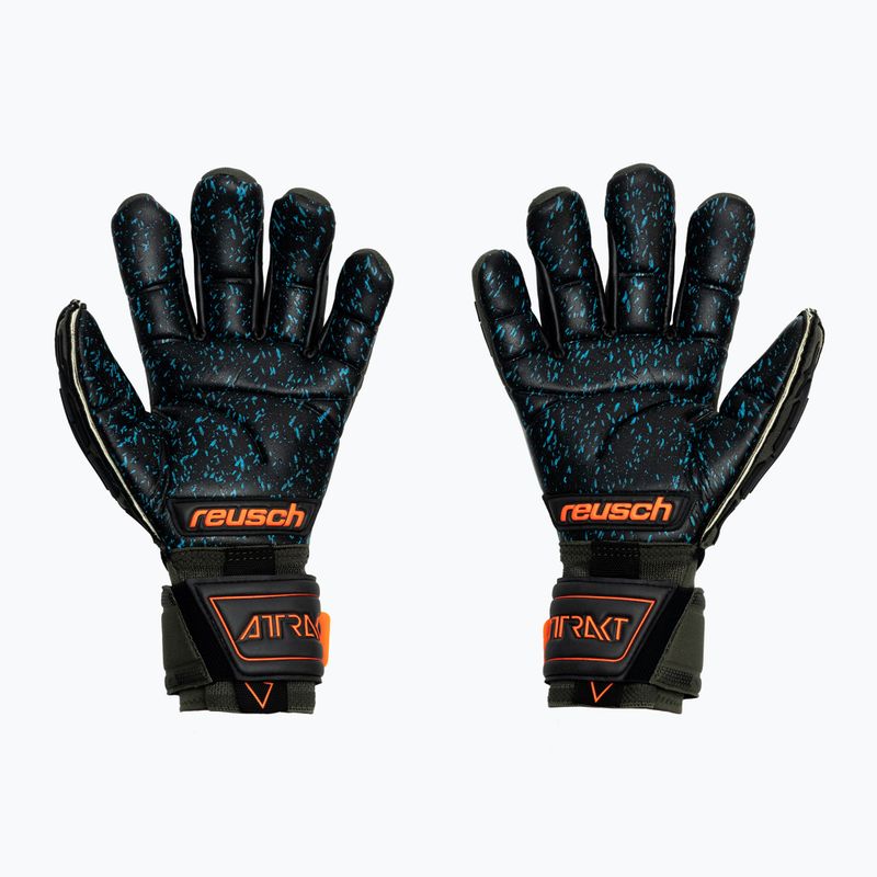Rękawice bramkarskie Reusch Attrakt Freegel Fusion Ortho-Tec Goaliator desert green/shock orange 2