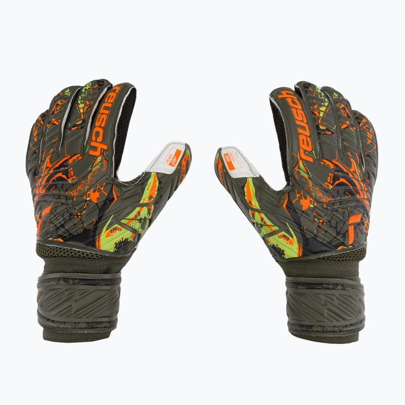 Rękawice bramkarskie Reusch Attrakt Grip desert green/shock orange/black