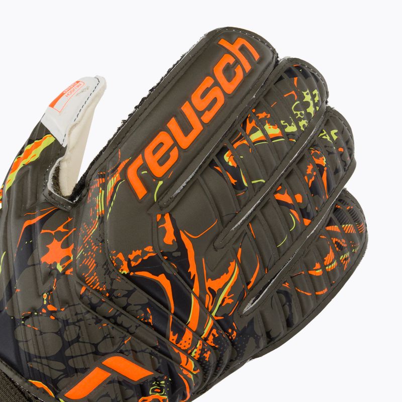 Rękawice bramkarskie Reusch Attrakt Grip desert green/shock orange/black 3