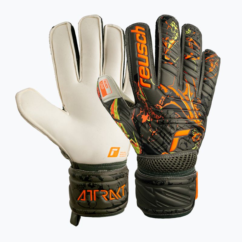 Rękawice bramkarskie Reusch Attrakt Grip desert green/shock orange/black 4