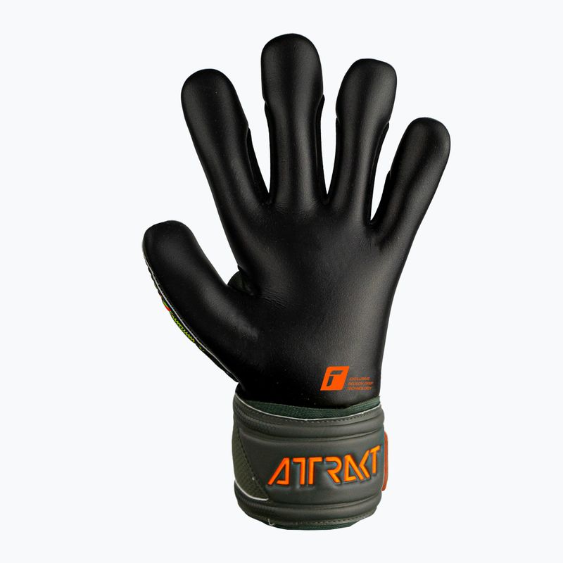 Rękawice bramkarskie dziecięce Reusch Attrakt Gold X Finger Support desert green/shock orange/black 6