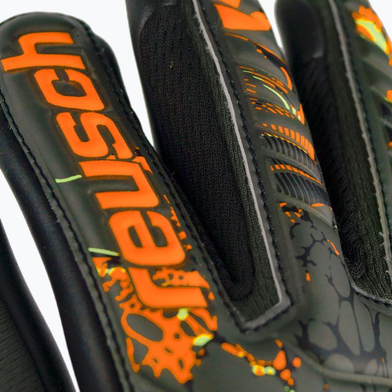 Rękawice bramkarskie dziecięce Reusch Attrakt Gold X Finger Support desert green/shock orange/black 8