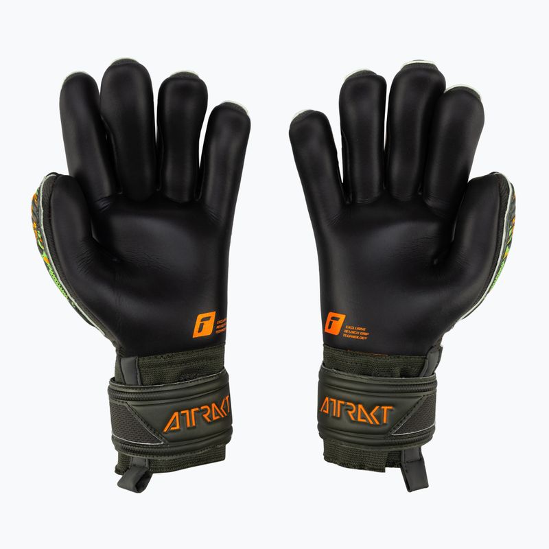 Rękawice bramkarskie dziecięce Reusch Attrakt Gold X Finger Support desert green/shock orange/black 2