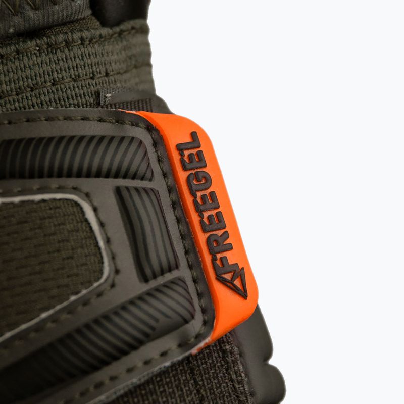 Rękawice bramkarskie dziecięce Reusch Attrakt Freegel Silver Finger Support desert green/orange 10
