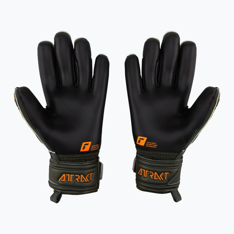 Rękawice bramkarskie dziecięce Reusch Attrakt Gold X desert green/shock orange/black 2
