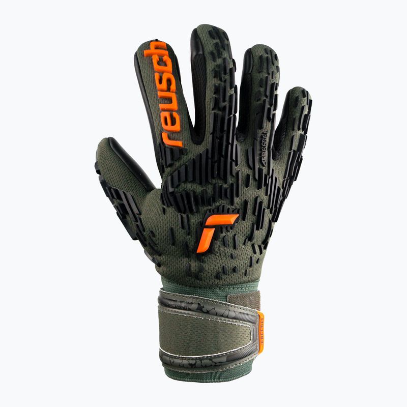 Rękawice bramkarskie dziecięce Reusch Attrakt Freegel Silver desert green/shock orange/black 5