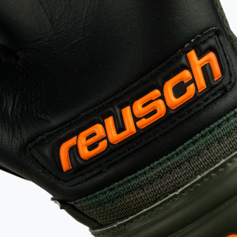 Rękawice bramkarskie dziecięce Reusch Attrakt Freegel Silver desert green/shock orange/black 8