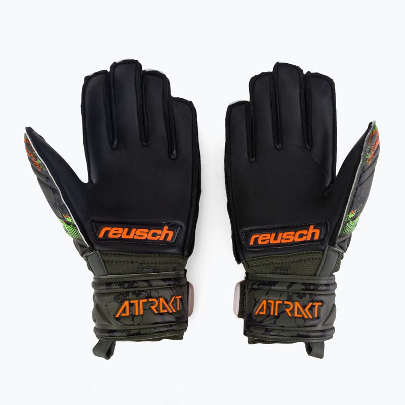 Rękawice bramkarskie dziecięce Reusch Attrakt Silver desert green/shocking orange/black 2