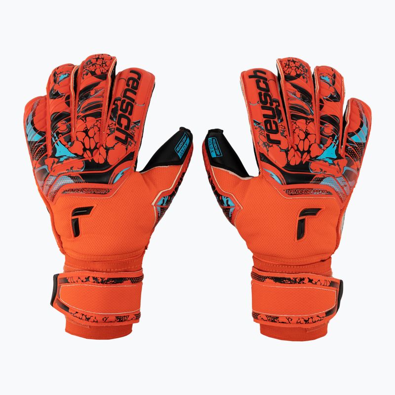 Rękawice bramkarskie Reusch Attrakt Gold X Evolution Cut Finger Support bright red/future blue/black