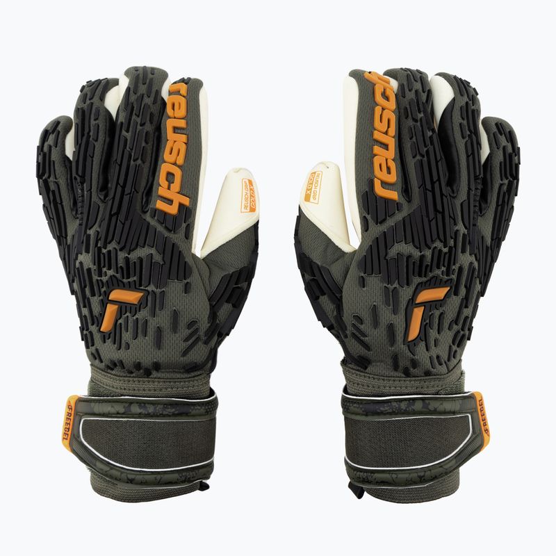 Rękawice bramkarskie Reusch Attrakt Freegel Gold X desert green/shocking orange